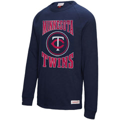 Minnesota Twins Mitchell & Ness Arched Logo Slub Long Sleeve T-Shirt - MLB T-shirts