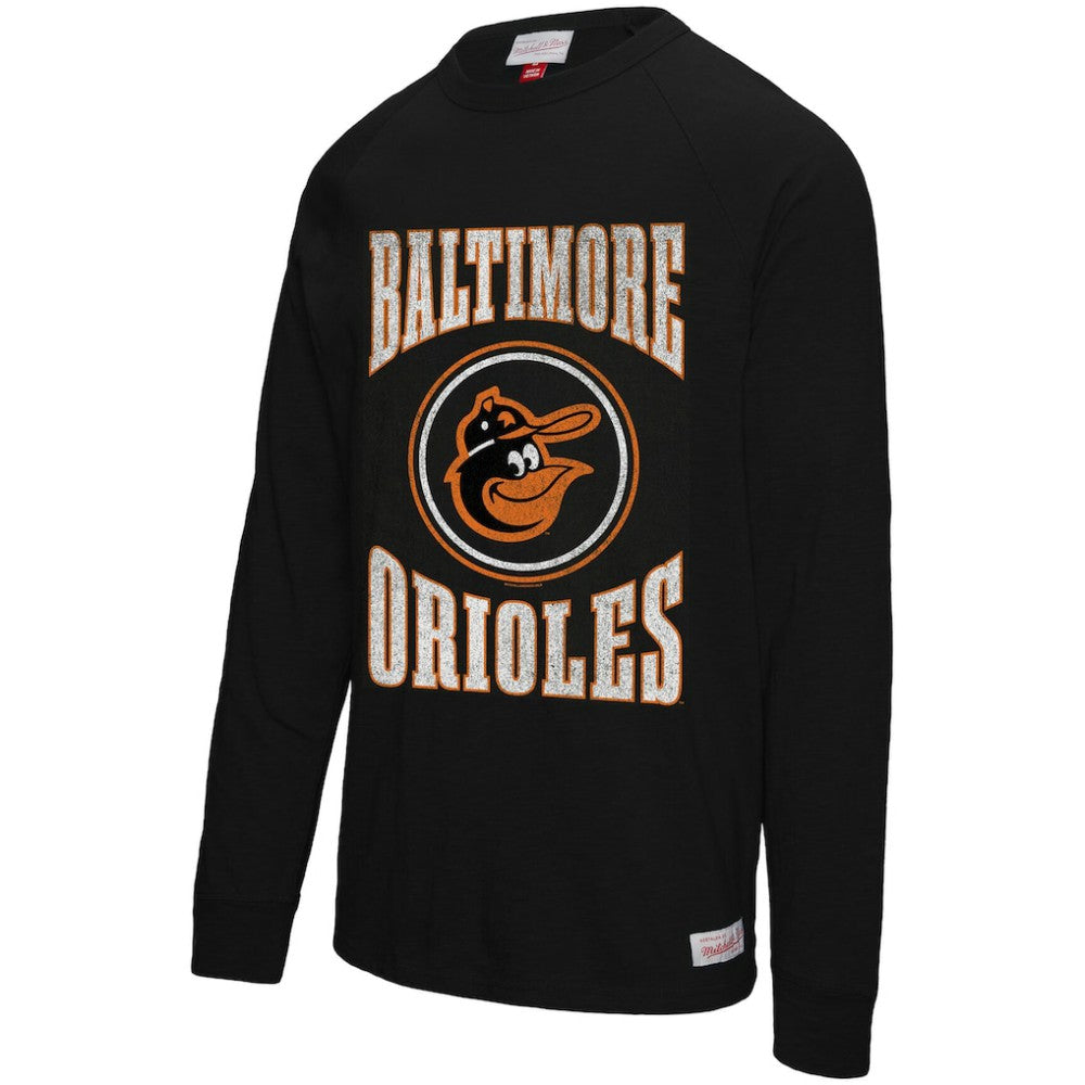 Baltimore Orioles Mitchell & Ness Arched Logo Slub Long Sleeve T-Shirt - MLB T-shirts
