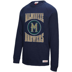 Milwaukee Brewers Mitchell & Ness Arched Logo Slub Long Sleeve T-Shirt - MLB T-shirts