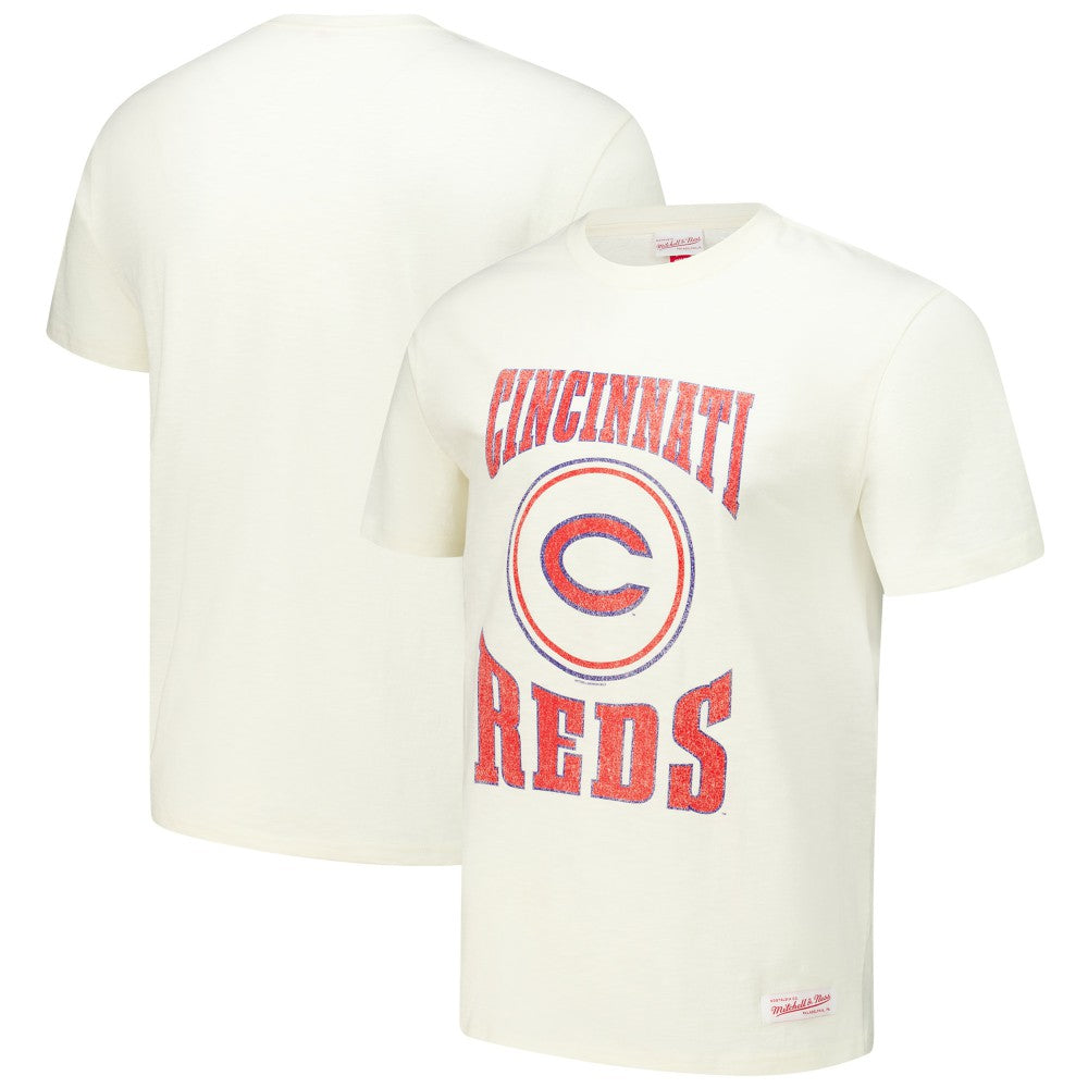 Cincinnati Reds Mitchell & Ness Arched Logo Slub T-Shirt - MLB T-shirts