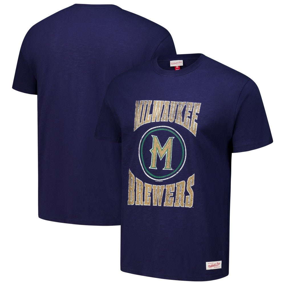 Milwaukee Brewers Mitchell & Ness Arched Logo Slub T-Shirt - MLB T-shirts