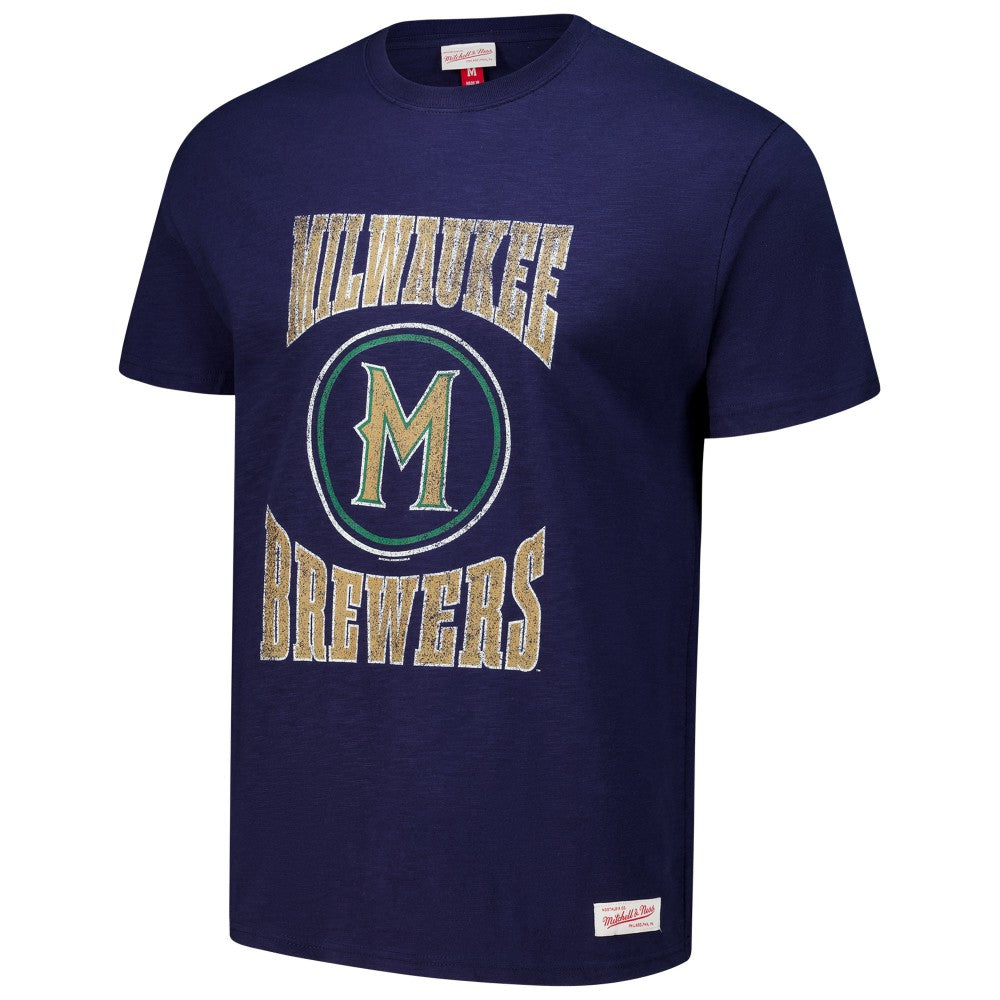 Milwaukee Brewers Mitchell & Ness Arched Logo Slub T-Shirt - MLB T-shirts