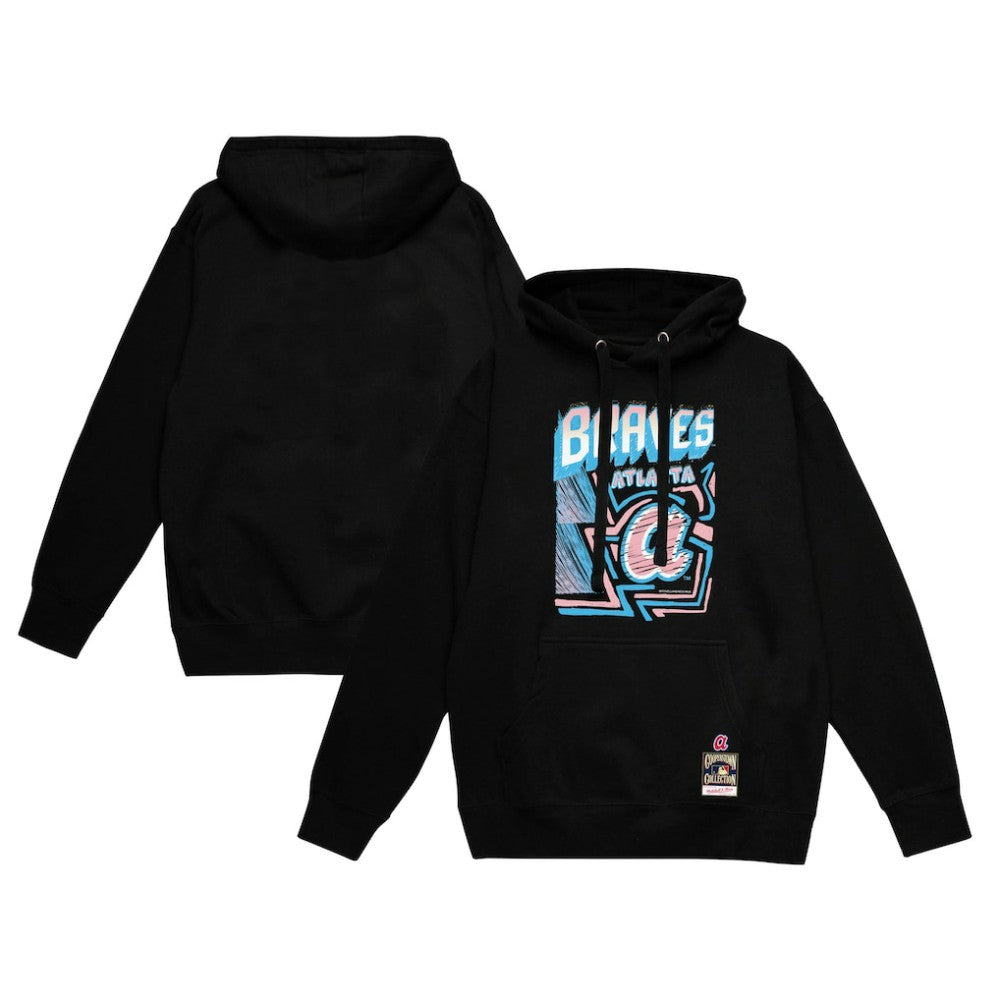 Atlanta Braves Mitchell & Ness Sidewalk Sketch Pullover Hoodie - MLB Hoodies