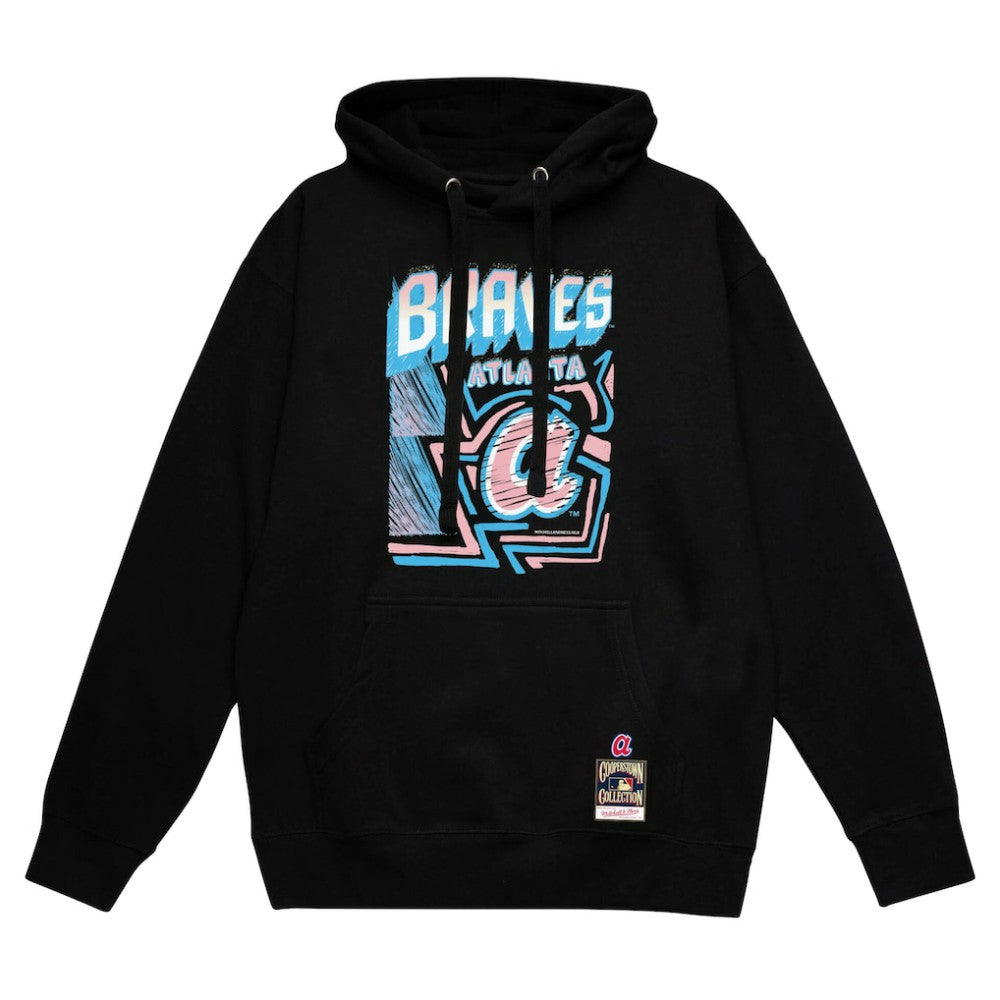 Atlanta Braves Mitchell & Ness Sidewalk Sketch Pullover Hoodie - MLB Hoodies
