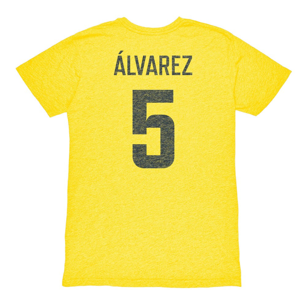 Kevin Álvarez Club America 1863FC Vintage Player Name & Number Tri-blend T-Shirt Discount - Yellow