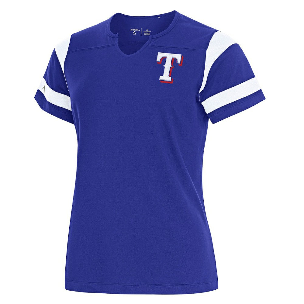 Texas Rangers Antigua Women's Encounter Notch Neck Top - MLB Tops