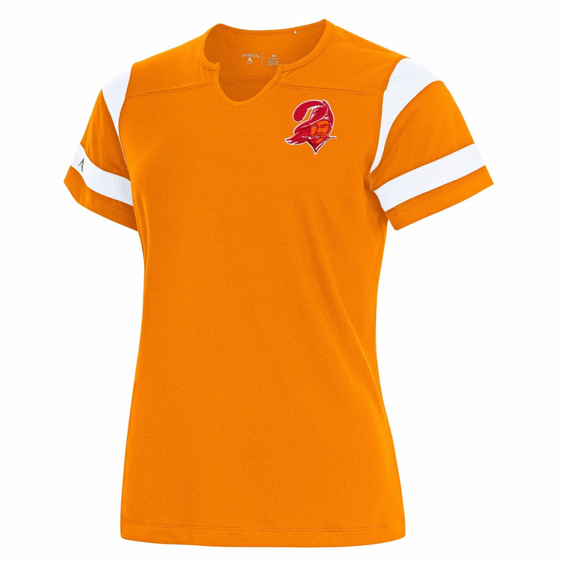 Tampa Bay Buccaneers Antigua Women's Encounter Short Sleeve Notch Neck Top | NFL Hot