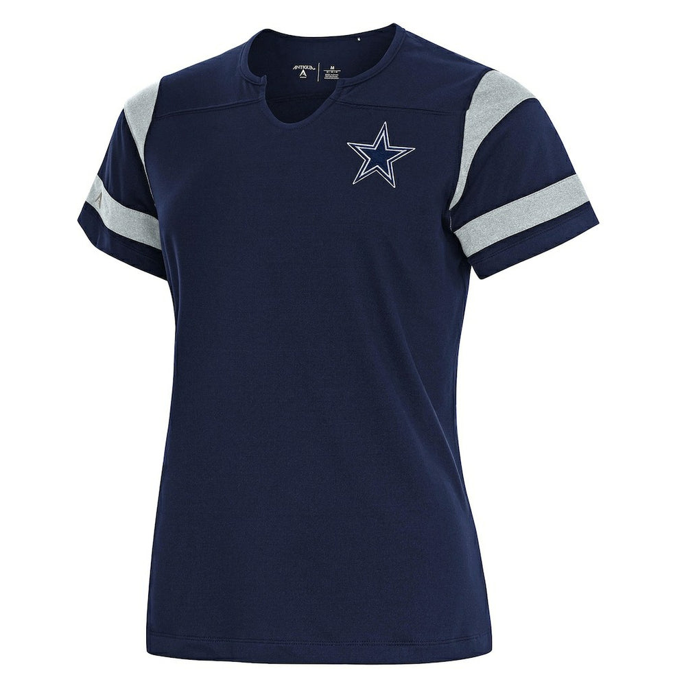 Dallas Cowboys Antigua Women's Encounter Short Sleeve Notch Neck Top | NFL Online