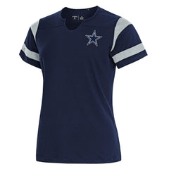 Dallas Cowboys Antigua Women's Encounter Short Sleeve Notch Neck Top | NFL Online