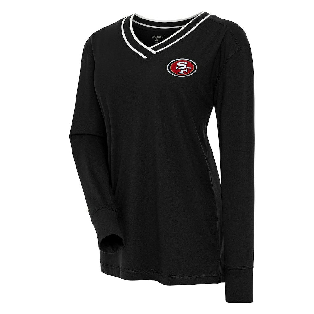 San Francisco 49ers Antigua Women's Symbolic Long Sleeve V-Neck Top | NFL Online