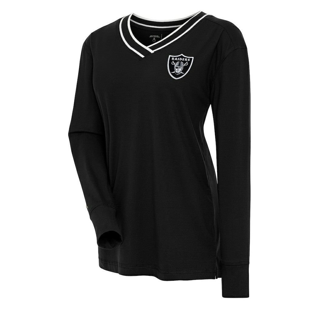 Las Vegas Raiders Antigua Women's Symbolic Long Sleeve V-Neck Top | NFL Sale