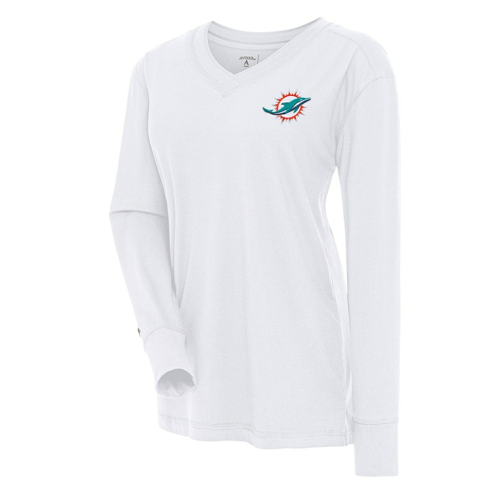 Miami Dolphins Antigua Women's Symbolic Long Sleeve V-Neck Top | NFL Hot