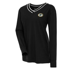 Green Bay Packers Antigua Women's Symbolic Long Sleeve V-Neck Top | NFL Discount