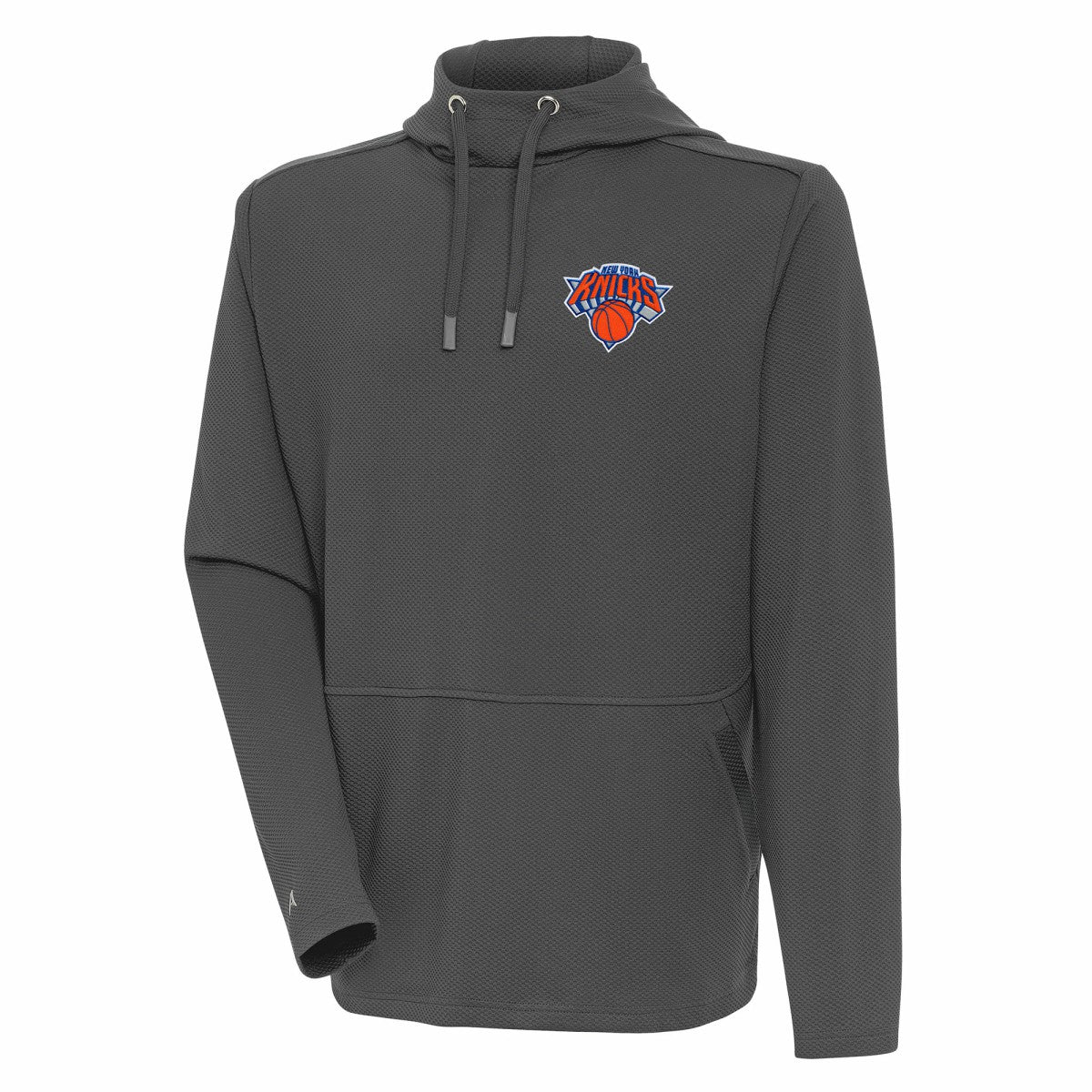 Pewter New York Knicks Antigua Pure Honeycomb Pullover Hoodie | NBA