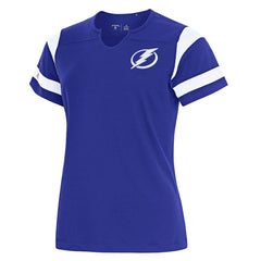 Tampa Bay Lightning Antigua Women's Encounter Short Sleeve Notch Neck Top -  NHL