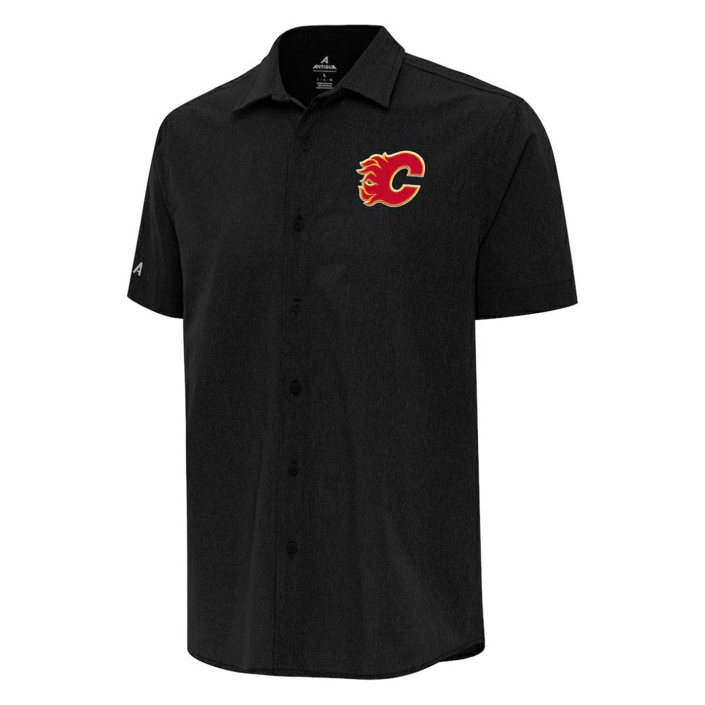 Calgary Flames Antigua Activate Woven Short Sleeve Button-Up Shirt -  NHL