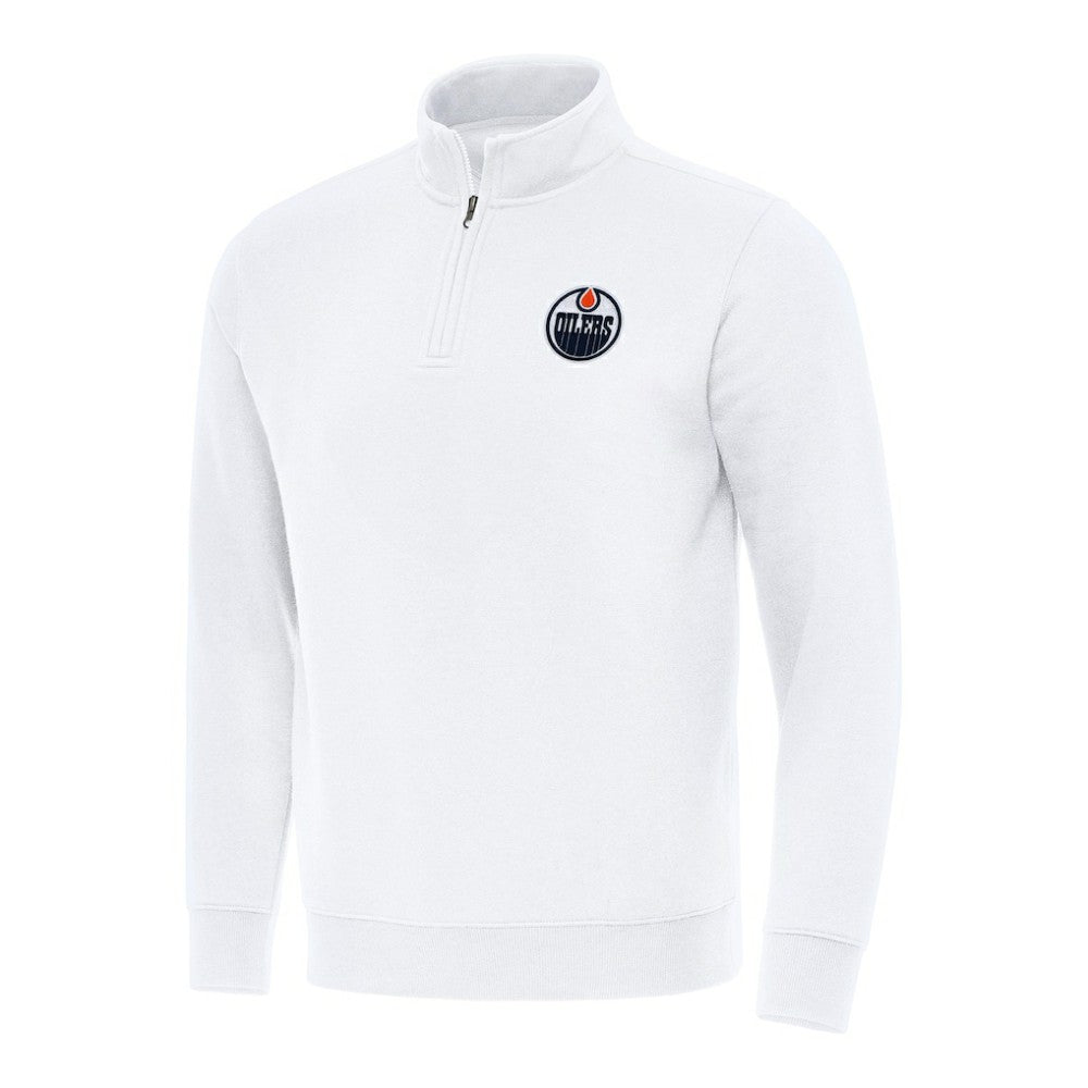 Edmonton Oilers Antigua Victory Quarter-Zip Mock Sweatshirt -  NHL Sweatshirts