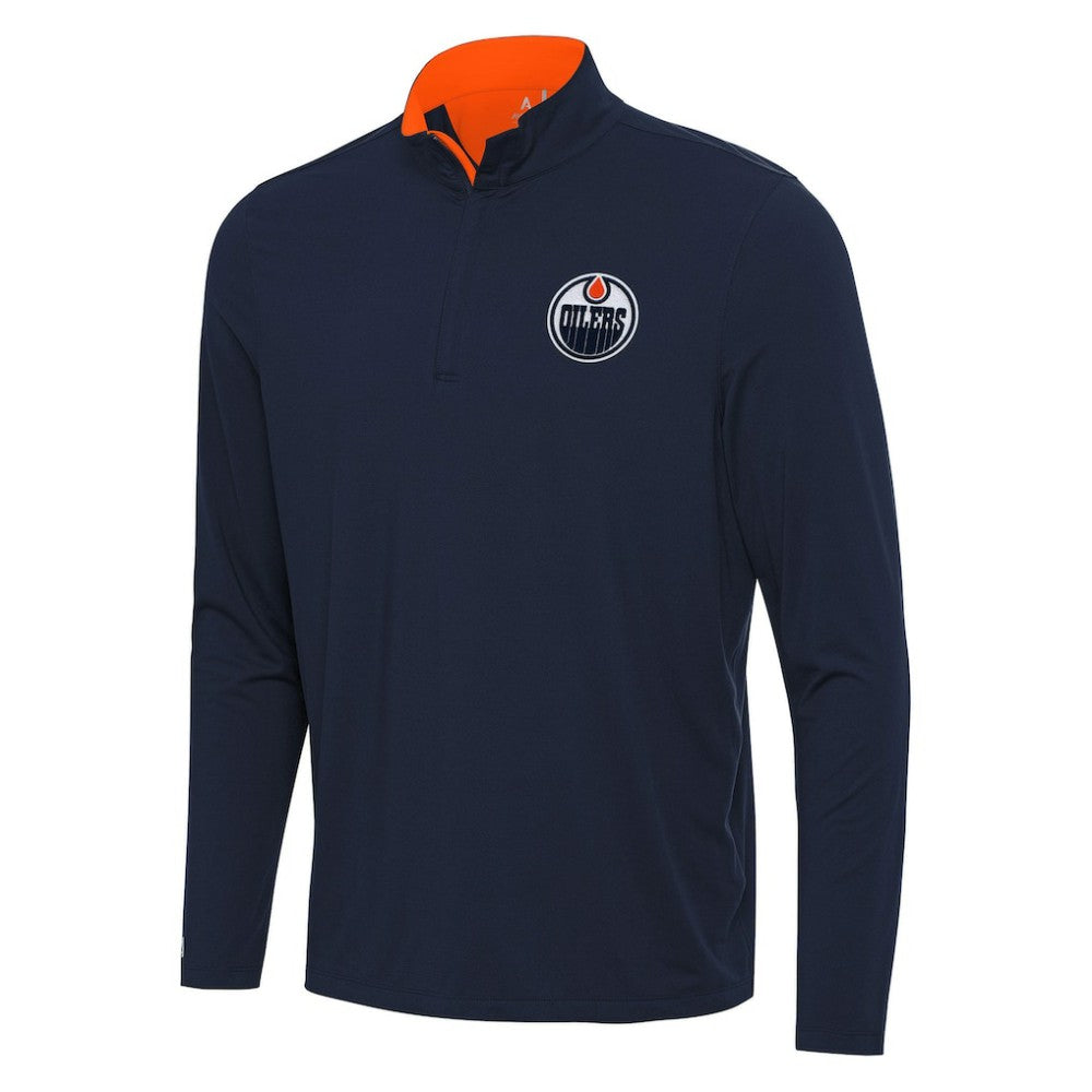 Edmonton Oilers Antigua Content Quarter-Zip Pullover Top -  NHL Pullover