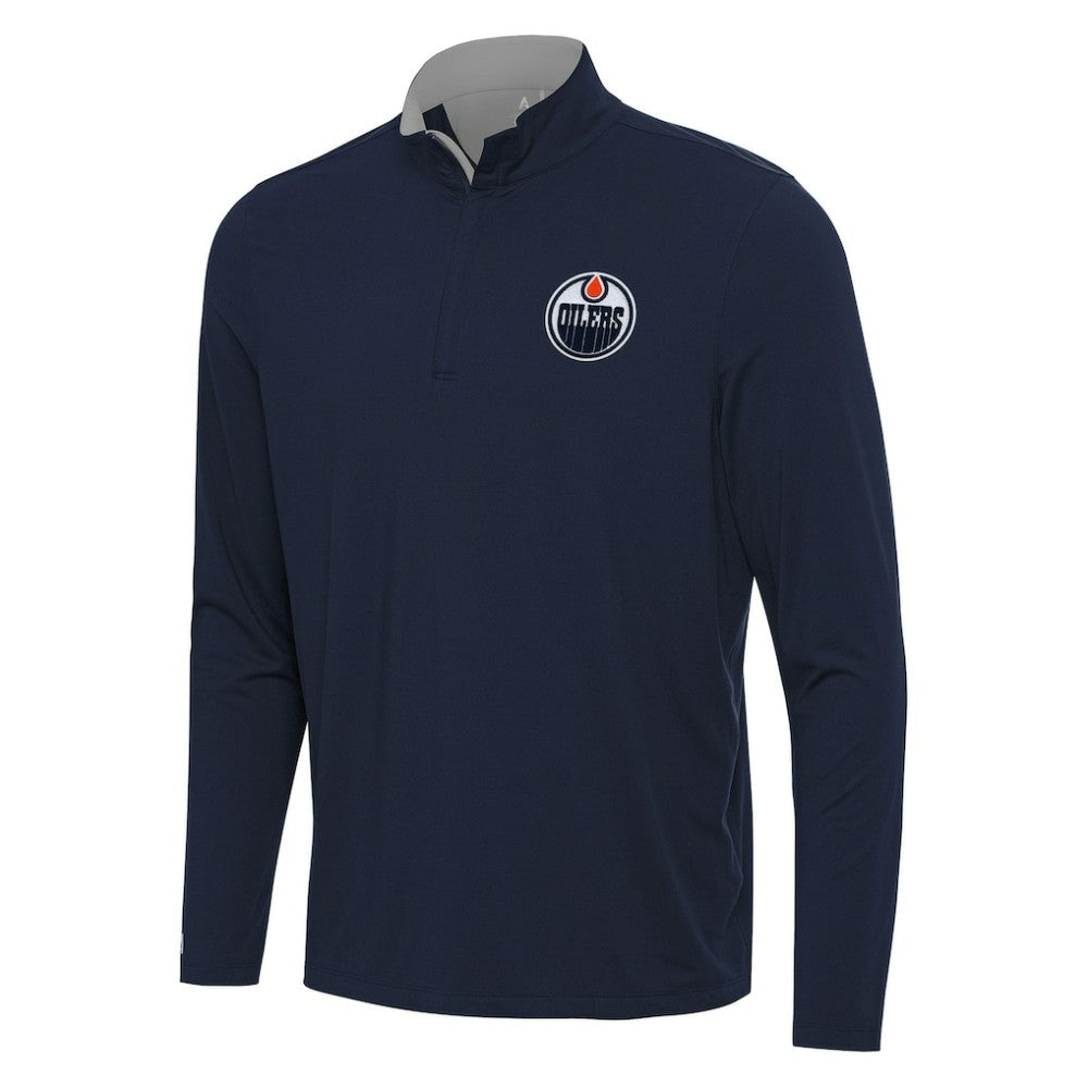Edmonton Oilers Antigua Content Quarter-Zip Pullover Top -  NHL Pullover
