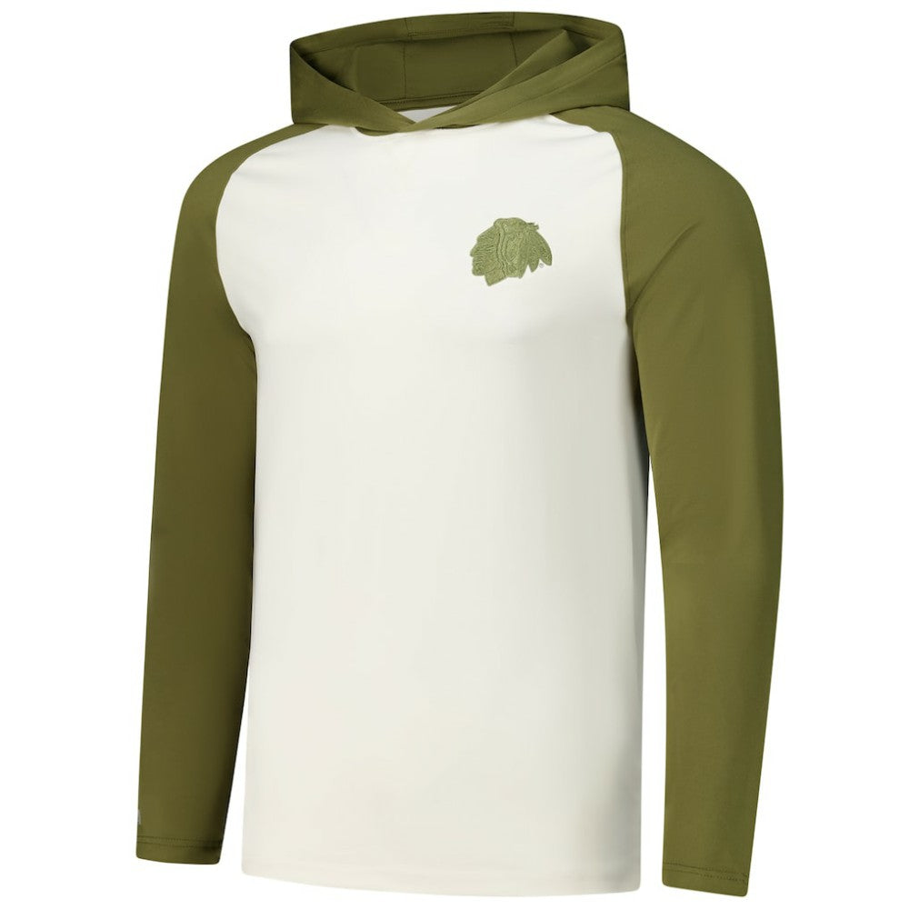 Chicago Blackhawks Antigua Intrepid Sand Raglan Long Sleeve Hoodie T-Shirt -  NHL T-shirts