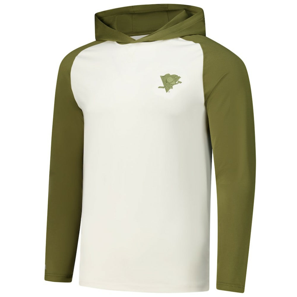 Pittsburgh Penguins Antigua Intrepid Sand Raglan Long Sleeve Hoodie T-Shirt -  NHL T-shirts