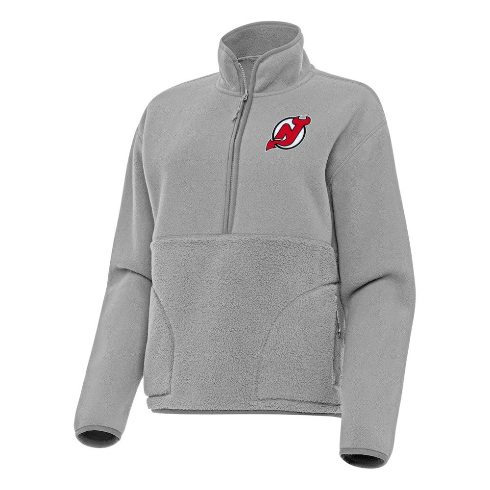 New Jersey Devils Antigua Women's Figure Half-Zip Pullover Sweatshirt -  NHL Sweatshirts