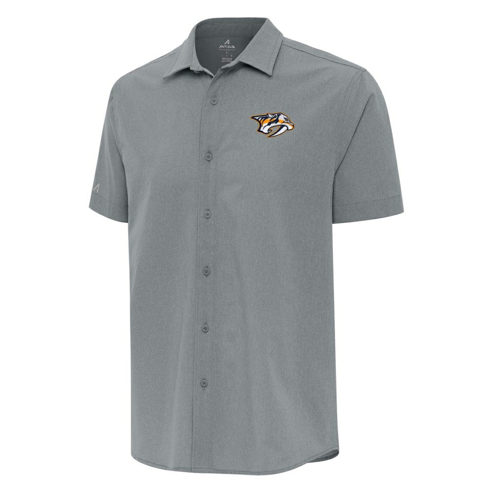 Nashville Predators Antigua Activate Woven Short Sleeve Button-Up Shirt -  NHL