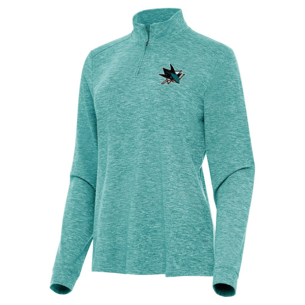 San Jose Sharks Antigua Women's Mentor Quarter-Zip Mock Long Sleeve Top -  NHL