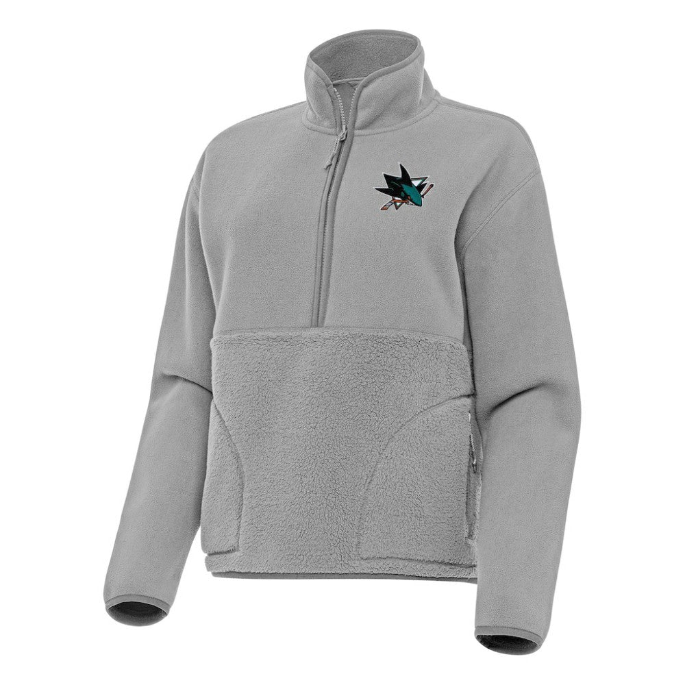 San Jose Sharks Antigua Women's Figure Half-Zip Pullover Sweatshirt -  NHL Sweatshirts