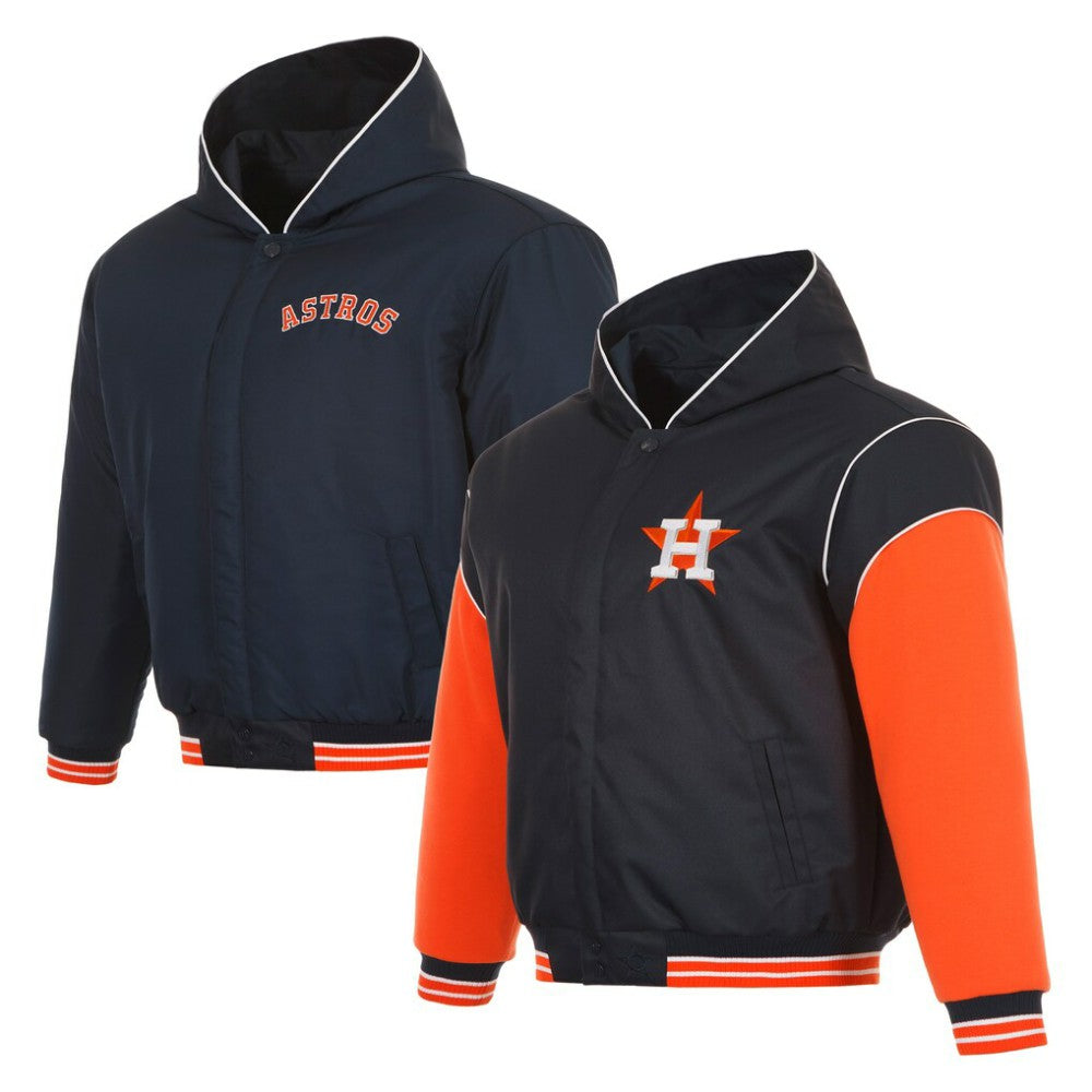 Houston Astros JH Design Youth Reversible Fleece Full-Snap Hoodie Jacket - MLB Jackets