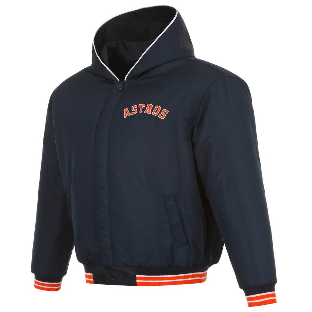 Houston Astros JH Design Youth Reversible Fleece Full-Snap Hoodie Jacket - MLB Jackets