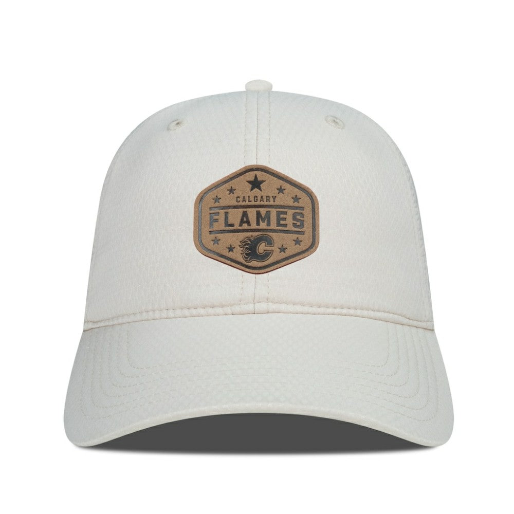 Calgary Flames Men's Levelwear Faux Leather Patch Unstructured Adjustable Hat -  NHL Hats