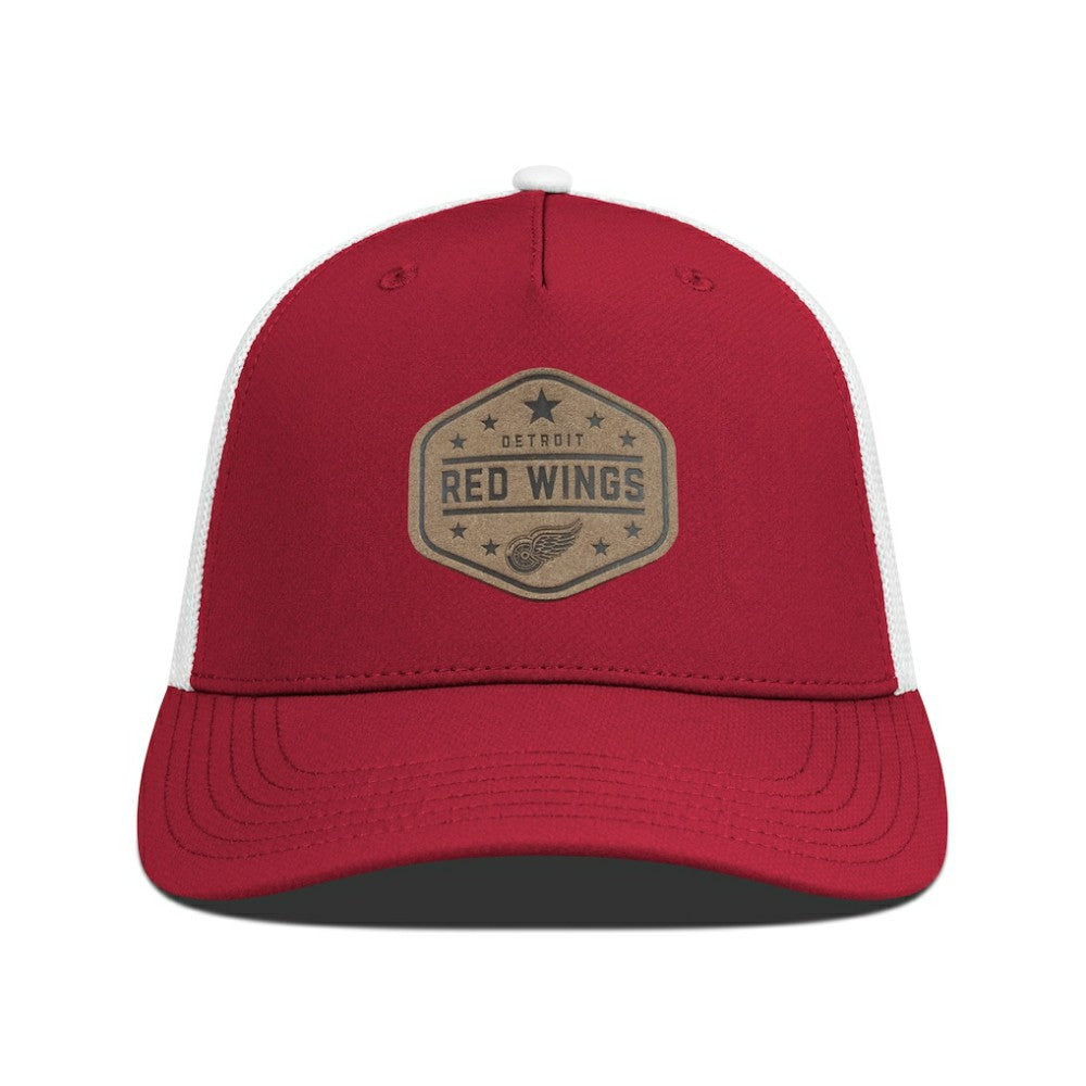 Detroit Red Wings Men's Levelwear Faux Leather Patch Structured Adjustable Hat -  NHL Hats