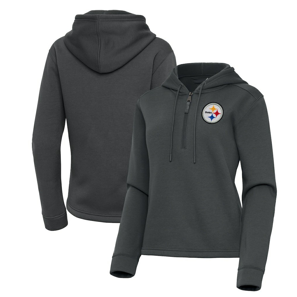 Pittsburgh Steelers Antigua Women's Contemporary Quarter-Zip Hoodie | NFL Sale
