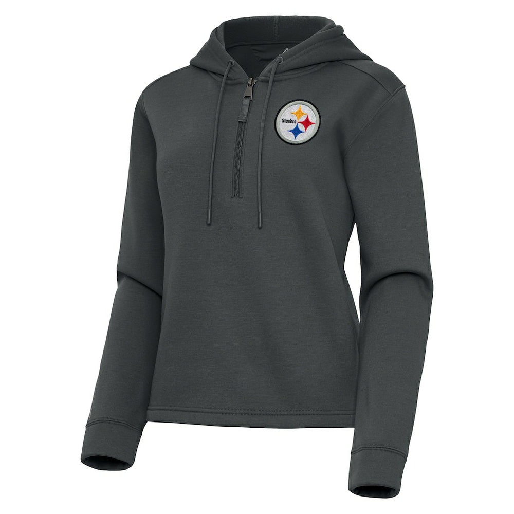 Pittsburgh Steelers Antigua Women's Contemporary Quarter-Zip Hoodie | NFL Sale