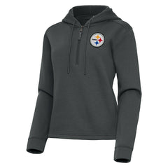 Pittsburgh Steelers Antigua Women's Contemporary Quarter-Zip Hoodie | NFL Sale