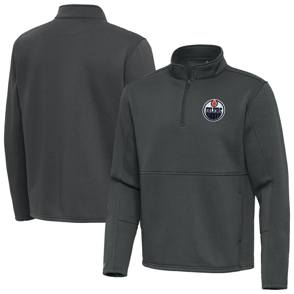 Edmonton Oilers Antigua Twist Quarter-Zip Pullover Jacket -  NHL Pullover