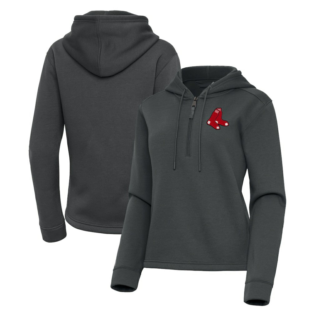 Boston Red Sox Antigua Women's Contemporary Quarter-Zip Hoodie - MLB Hoodies