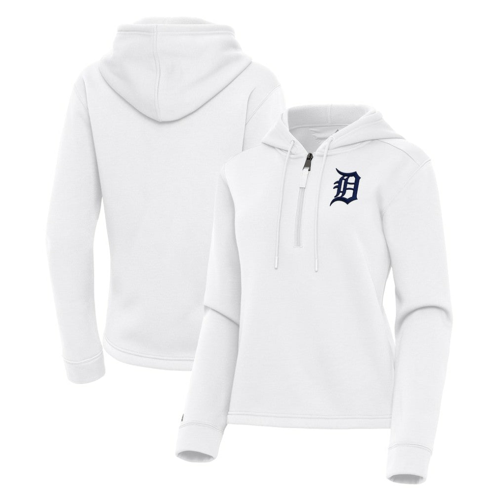 Detroit Tigers Antigua Women's Contemporary Quarter-Zip Hoodie - MLB Hoodies