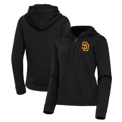 San Diego Padres Antigua Women's Contemporary Quarter-Zip Hoodie - MLB Hoodies