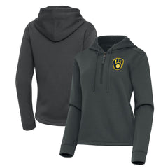 Milwaukee Brewers Antigua Women's Contemporary Quarter-Zip Hoodie - MLB Hoodies