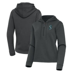 Seattle Mariners Antigua Women's Contemporary Quarter-Zip Hoodie - MLB Hoodies