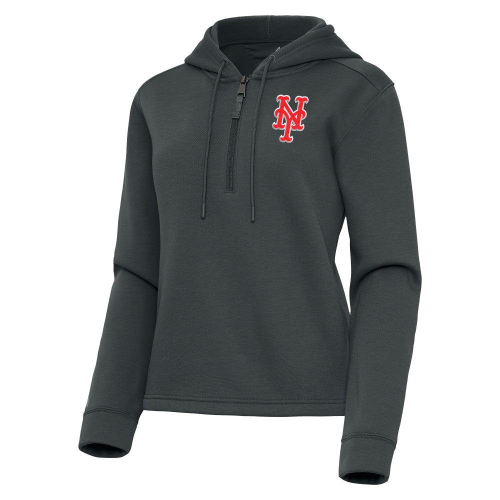 New York Mets Antigua Women's Contemporary Quarter-Zip Hoodie - MLB Hoodies