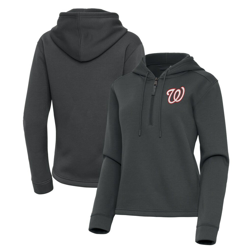 Washington Nationals Antigua Women's Contemporary Quarter-Zip Hoodie - MLB Hoodies
