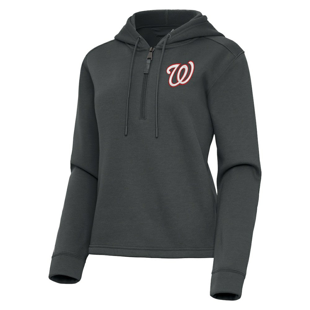 Washington Nationals Antigua Women's Contemporary Quarter-Zip Hoodie - MLB Hoodies
