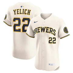 Christian Yelich Milwaukee Brewers Nike Home Elite Player Jersey - MLB Jerseys