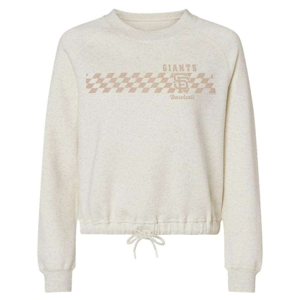 San Francisco Giants Soft as a Grape Women's Tonal Checkered Sweatshirt - MLB Sweatshirts