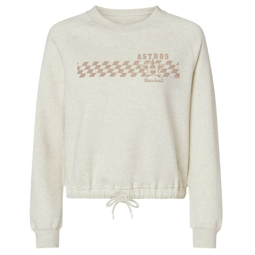 Houston Astros Soft as a Grape Women's Tonal Checkered Sweatshirt - MLB Sweatshirts