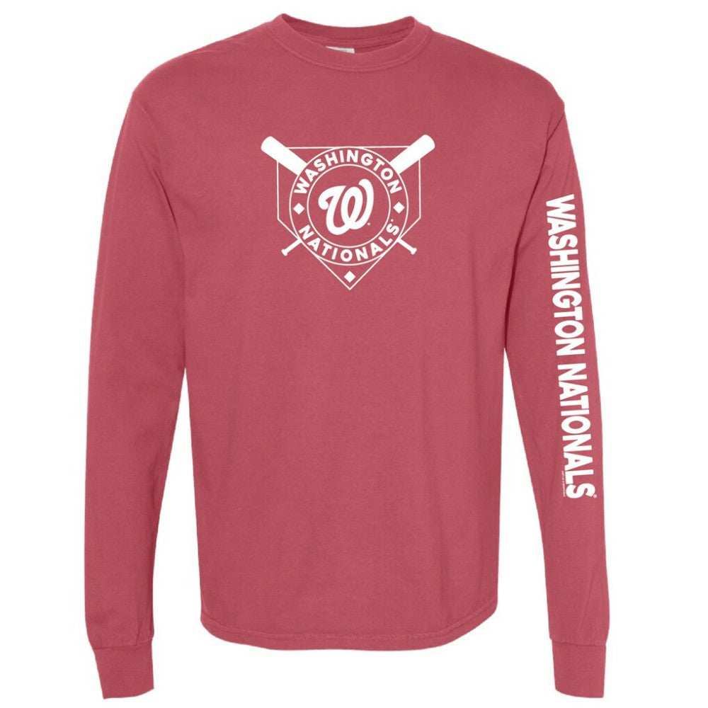 Washington Nationals Soft as a Grape Women's Pigment Dye Long Sleeve T-Shirt - MLB T-shirts