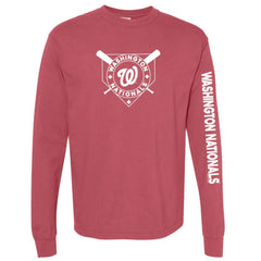 Washington Nationals Soft as a Grape Women's Pigment Dye Long Sleeve T-Shirt - MLB T-shirts